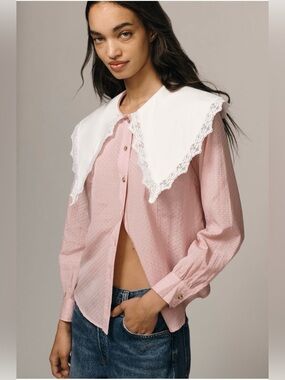 Anthropologie Oversized Collar Blouse